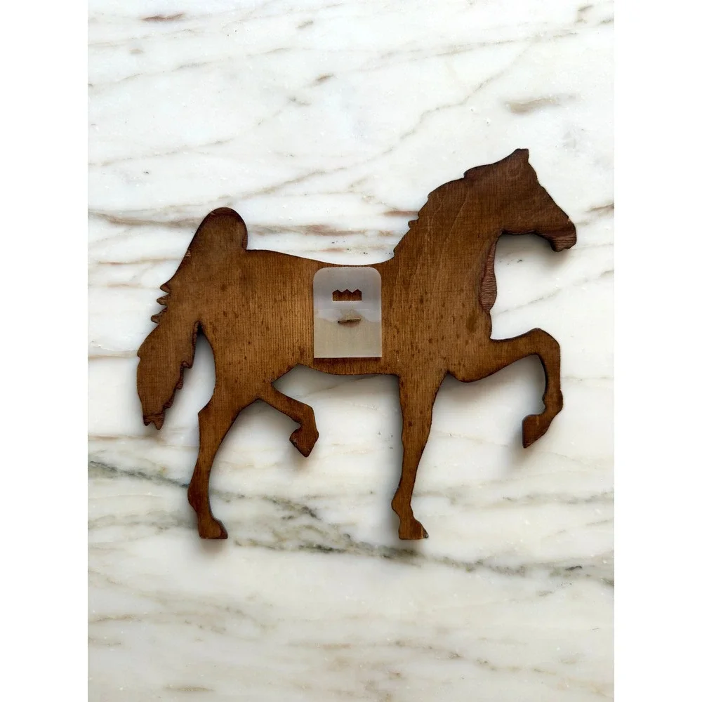 Vintage Carved Wood Horse Wall Hanging Equestrian Art Decor Nursery Girls Room